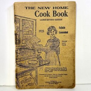 Antique The New Home Cook Book 1925 Edition Illinois State Register Paperback